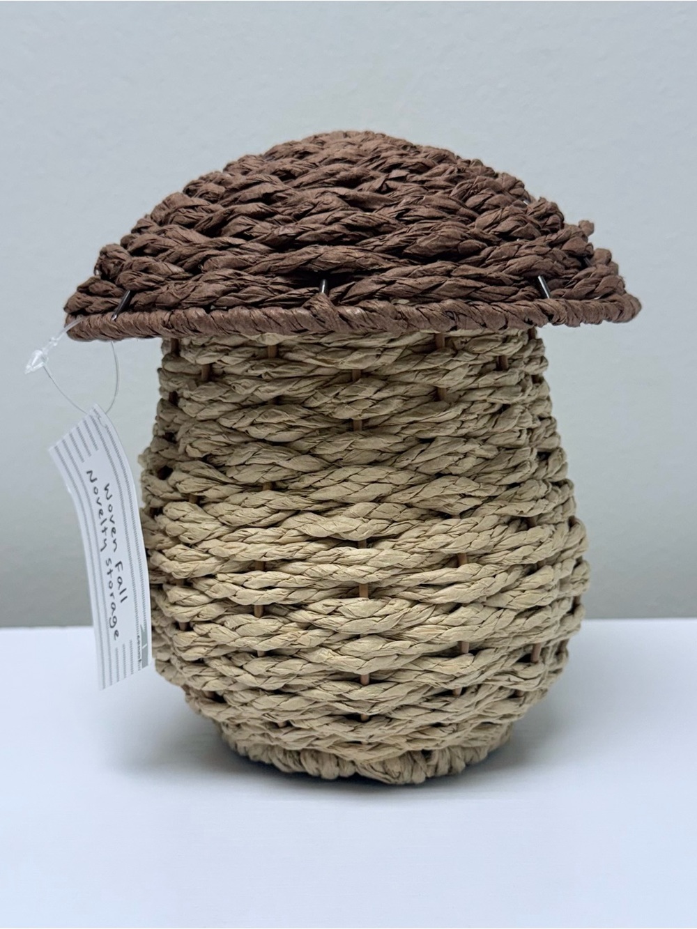Reserved listing for 2 Woven Mushroom Accent Baskets Natural and Brown - Picture 4 of 5